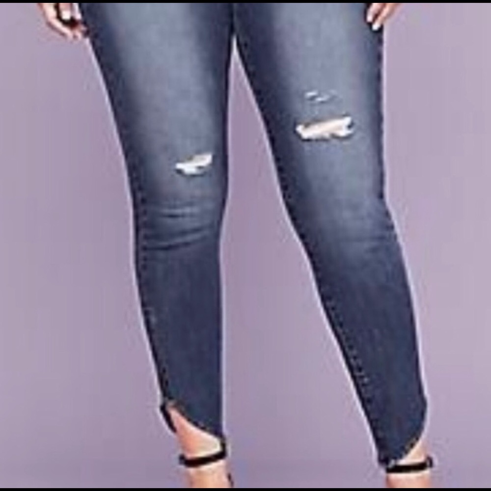 Lane Bryant Unlimited stretch distressed jeans